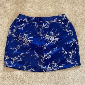 Blue jacquard skirt